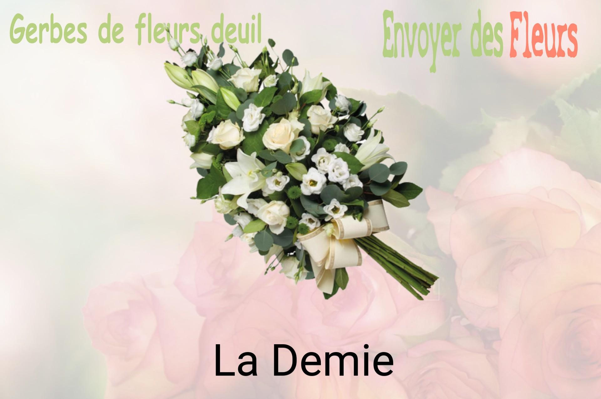 Gerbe de fleurs de deuil livrée à La Demie